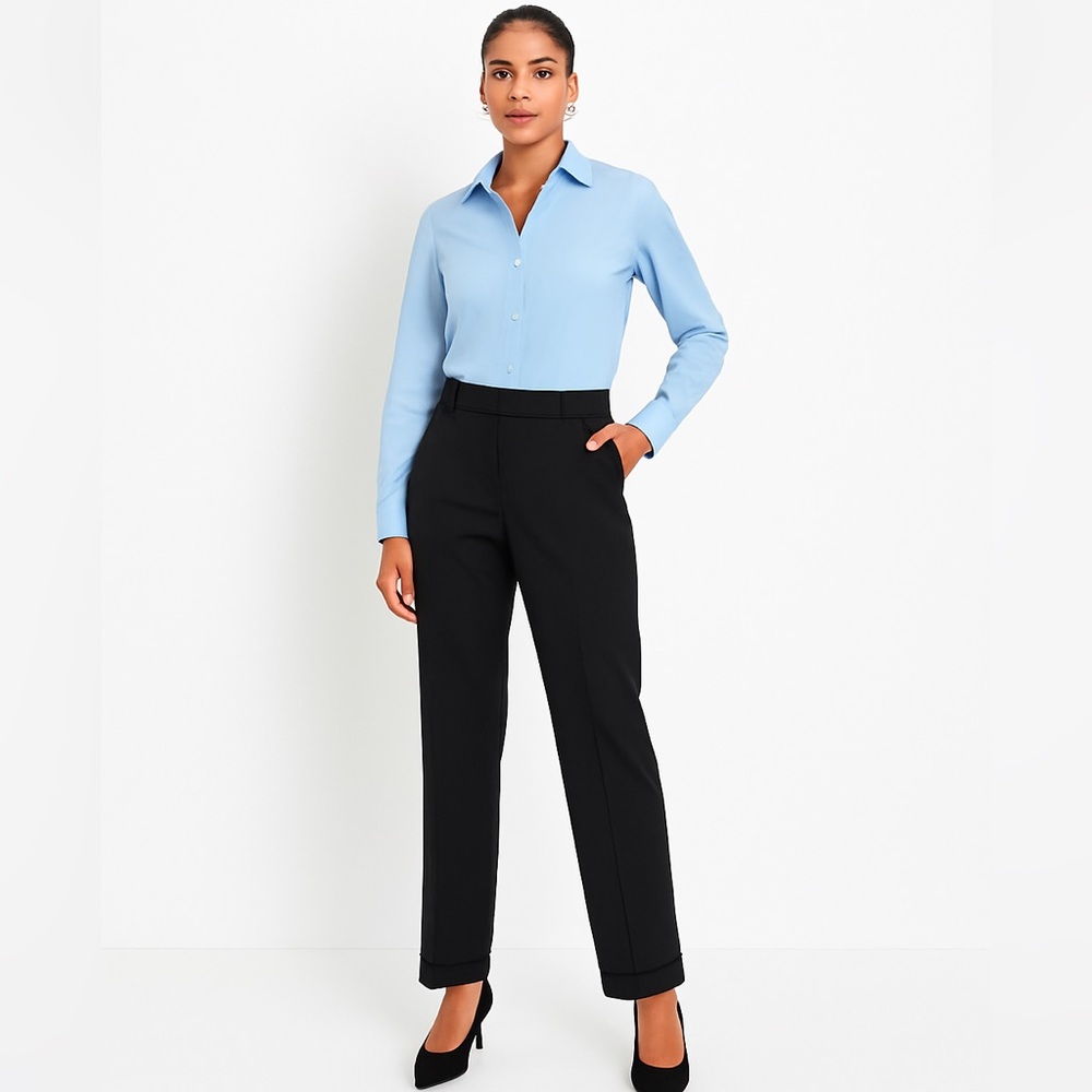 Pendleton Black Wool Dress Pants Women’s Size 10 Tall Made in USA Lined